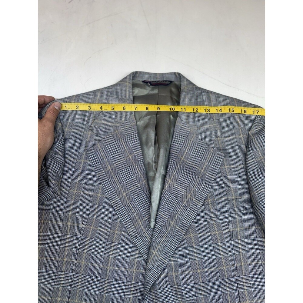 1970s Tweed 3 Piece Suit Gray Prince of Wales Glen Plaid Check 44L 38x33 Union - Picture 6 of 16